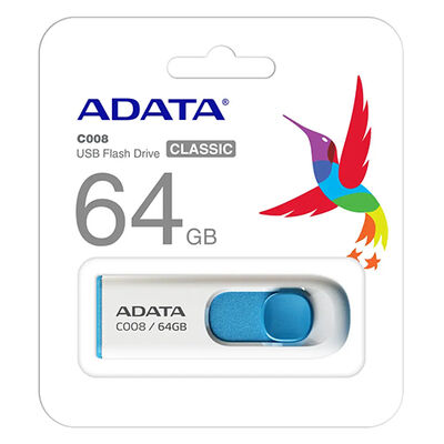 Adata 64 GB Bellek USB 2.0 Classic White Blue - 1