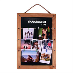  - Ahşap Karatahtalı İpli Fotoğraf Çerçeve 35x50