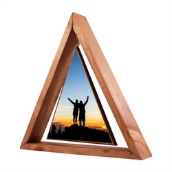  - Sublimasyon Ahşap Üçgen Salıncaklı Foto Çerçeve 19x19 (1)