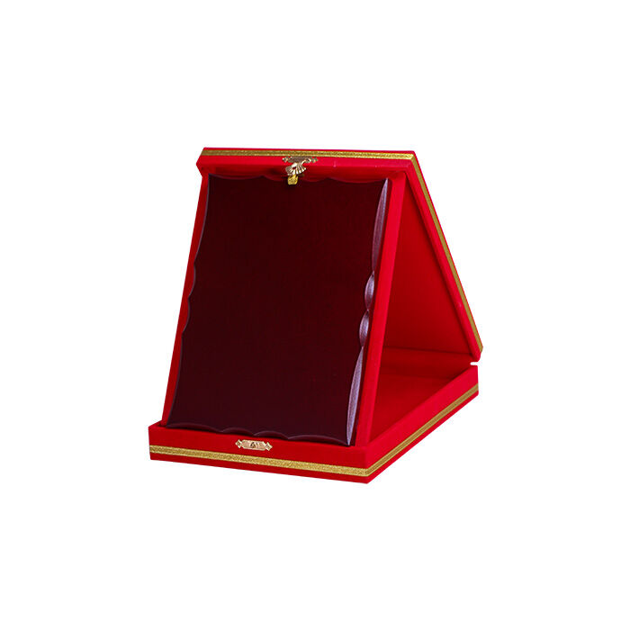 Ahşaplı Plaket Kutusu 12x16 Kırmızı Dikey - 1