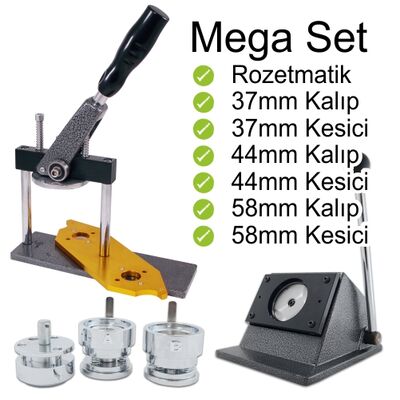 Buton Rozet Baskı Makinesi Mega Set - 1