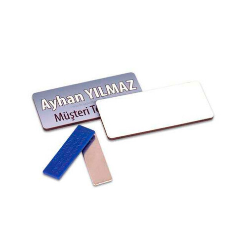 Digitronix HDF Yaka İsimliği Dikdörtgen Mıknatıs Dahil - (1)