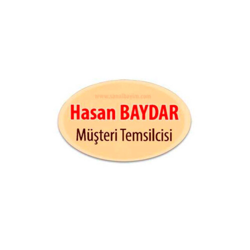 Digitronix Yaka İsimlik HDF Oval Mıknatıs Dahil - 