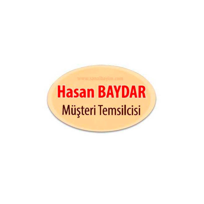 Digitronix Yaka İsimlik HDF Oval Mıknatıs Dahil - 1