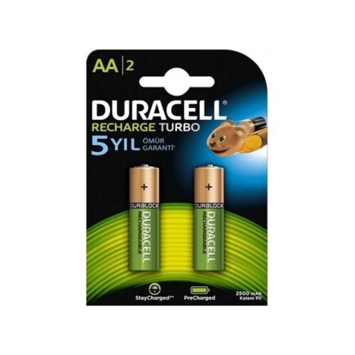 Duracell Şarjlı 2500 mAh Kalem Pil AA HR6 2li Blis - 