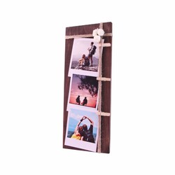 - Elit Ahşap Mandallı Fotoğraf Çerçevesi Üçlü