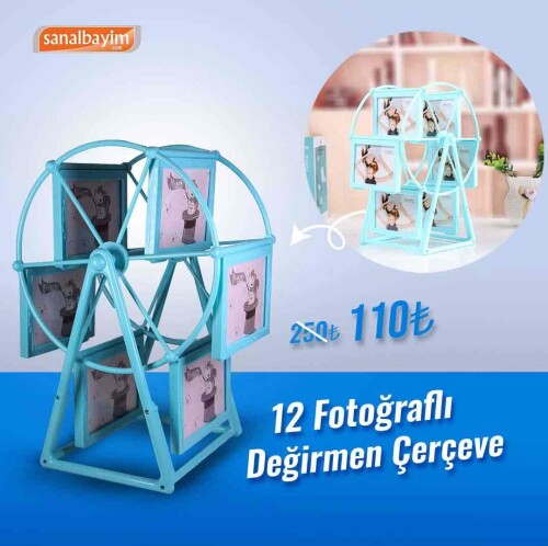 Toptan Fotoğraflı Dönme Dolap Mavi - 2