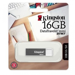 Kingston - Kingston 16GB USB 3.0-3.1 Mini Flash Disk DTM7/16