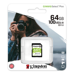  - Kingston 64 GB SD Kart Canvas Select Plus 100R C10