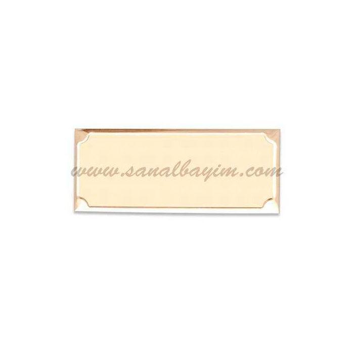 Lazer Kazıma Alüminyum Altın Plaket 6,2cm x 2,5cm - 1