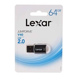  - Lexar 64Gb Usb 2.0 Jump V40 Siyah Flash Bellek