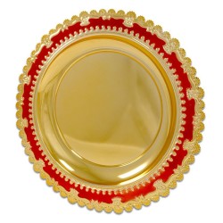  - Metal Ödül Tabağı M301B Altın Kırmızı 25cm