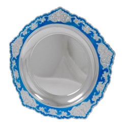 - Metal Ödül Tabağı M333A Gümüş Mavi 29cm