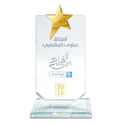 Metal Yıldızlı Kristal Plaket 1017 - 