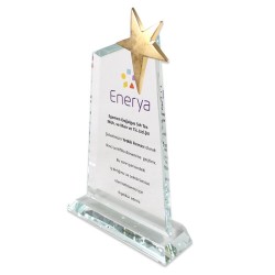 Metal Yıldızlı Kristal Plaket 1019 - (1)