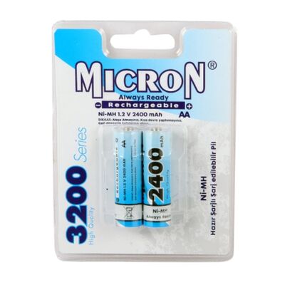 Micron M-2400AA Şarjlı Kalem Pil Ni-Mh 2li Blister - 1