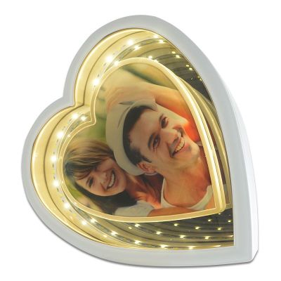 Sihirli Ayna Çerçeve Ledli Kalp İki Renk Işık - 1
