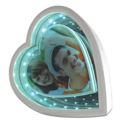 Sihirli Ayna Çerçeve Ledli Kalp İki Renk Işık - 2