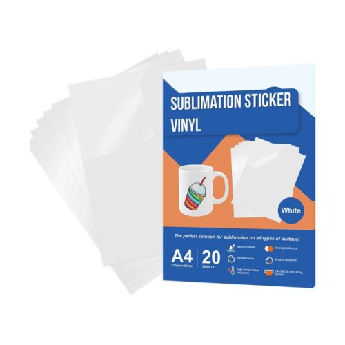 Subli-T Süblimasyon Beyaz Sticker Etiket A4 20li - Subli-T