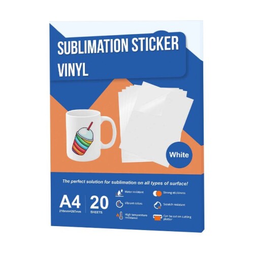 Subli-T Süblimasyon Beyaz Sticker Etiket A4 20li - Subli-T (1)