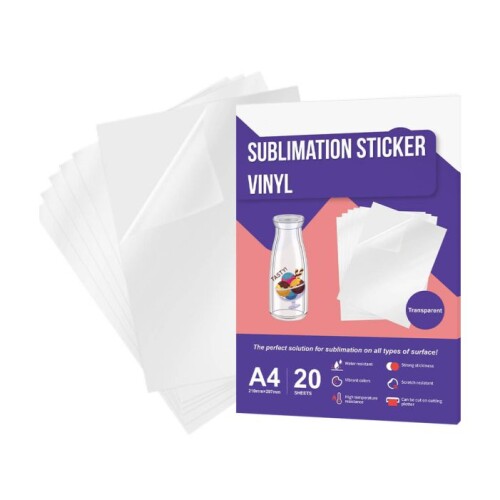 Subli-T Süblimasyon Şeffaf Sticker Etiket A4 20li - 1