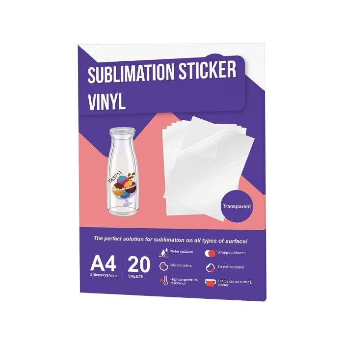 Subli-T Süblimasyon Şeffaf Sticker Etiket A4 20li - 2