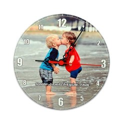  - Sublimasyon 20cm Yuvarlak MDF Saat