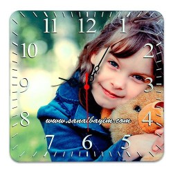  - Sublimasyon 27cm Kare MDF Saat