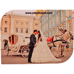  - Sublimasyon A4 Puzzle Köşesi Oval 63 Parça Ayaklı