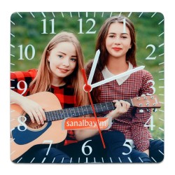  - Sublimasyon HDF Duvar Saati 20cm Kare