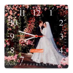  - Sublimasyon HDF Duvar Saati 27cm Kare
