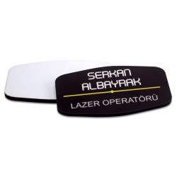 Sublimasyon HDF Yaka İsimliği Dörtgen Elips 40x70mm - (1)