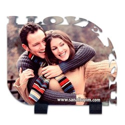  - Sublimasyon I Love You Ahşap Çerçeve