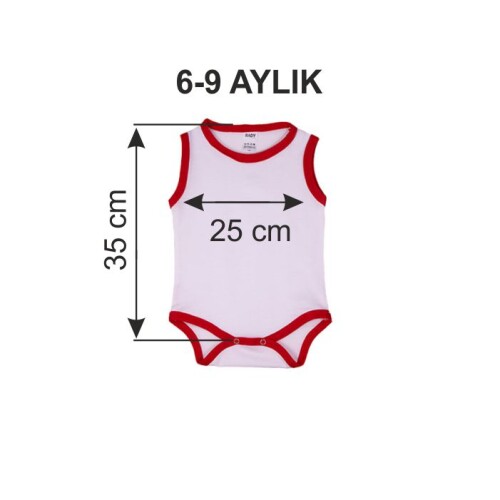 Sublimasyon Kırmızı Askılı Bebek Zıbını 6-9 Ay - (1)