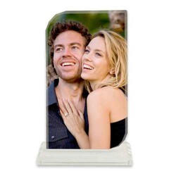  - Sublimasyon Kristal Plaket Oval Dikdört. Beyaz 8MM
