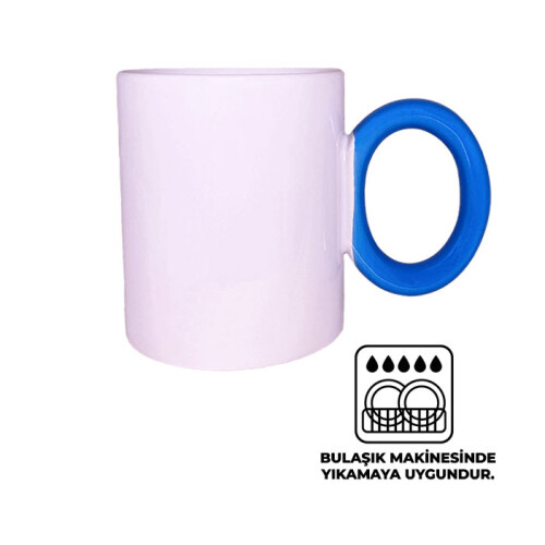 Süblimasyon Mavi Yuvarlak Saplı Kupa - 