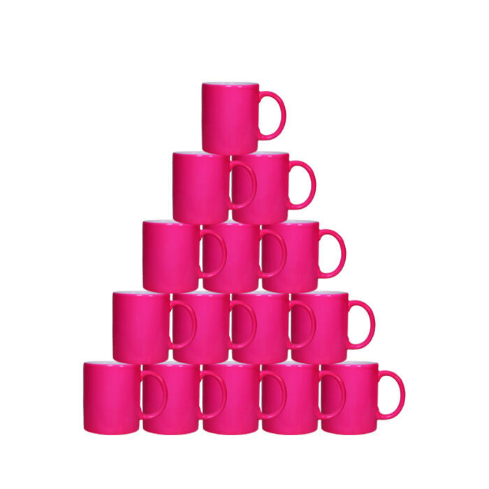 Sublimasyon Neon Pembe Parlak Kupa- Kutusuz - 1