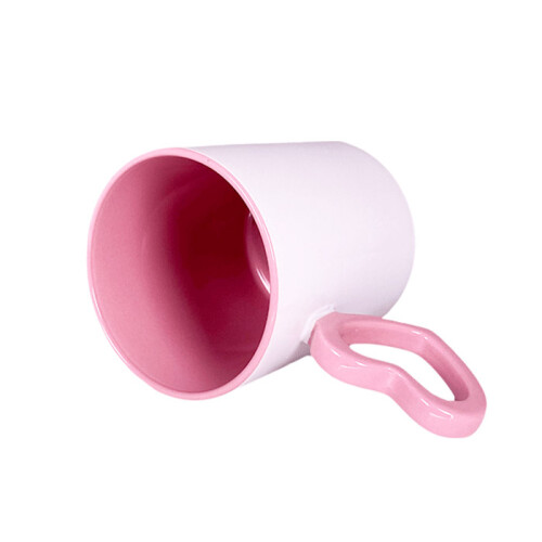Süblimasyon Pembe Kalpli İçi Pembe Kupa - 3