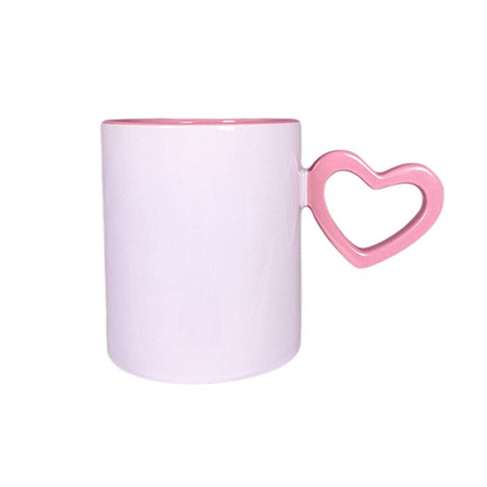 Süblimasyon Pembe Kalpli İçi Pembe Kupa - 2