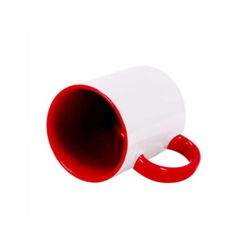 Sublimasyon Sapı ve İçi Renkli Kupa Kırmızı - Mega - (1)