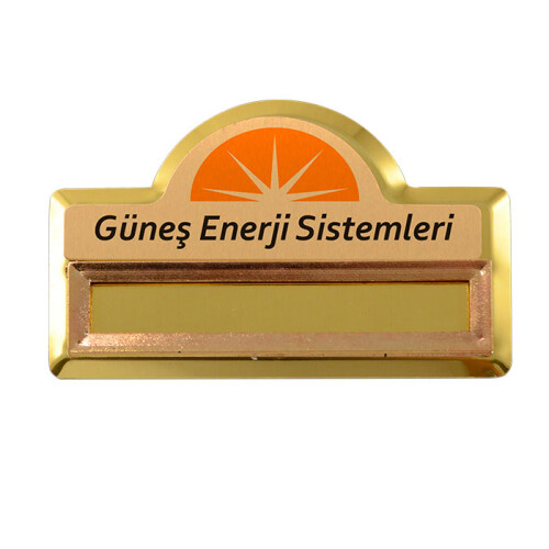 Sublimasyon Yaka İsimliği KC3001 Altın Kubbe Geçmeli 4,5x7 cm - 