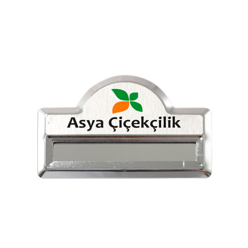 Sublimasyon Yaka İsimliği KC3004 Gümüş Kubbe Geçmeli 4,5x7 cm - 