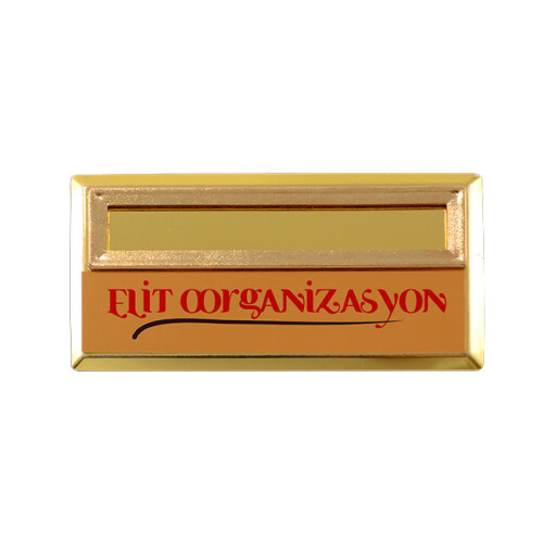 Sublimasyon Yaka İsimliği Metal KC3002 Altın Dikdörtgen Geçmeli 3,5x7 cm - 