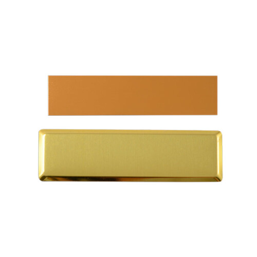 Sublimasyon Yaka İsimlik Kart KC3015 Altın Dikdörtgen 2,5x7,5 cm - (1)