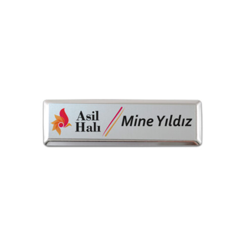 Sublimasyon Yaka İsimlik Metal KC3018 Gümüş Dikdörtgen 2,5x7,5 cm - 