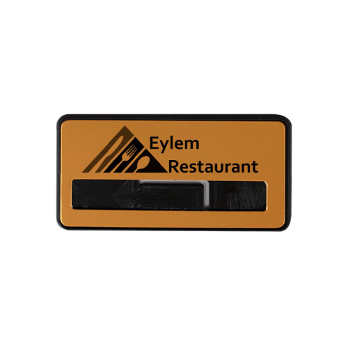 Sublimasyon Yaka İsimlik Plastik KC3020 Altın Dikdörtgen Geçmeli 3,5x7 cm - 