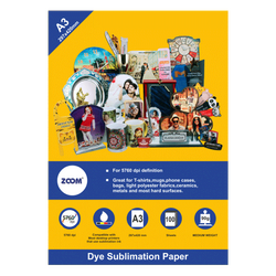  - ZOOM A3 Süblimasyon Transfer Kağıdı 90gr 